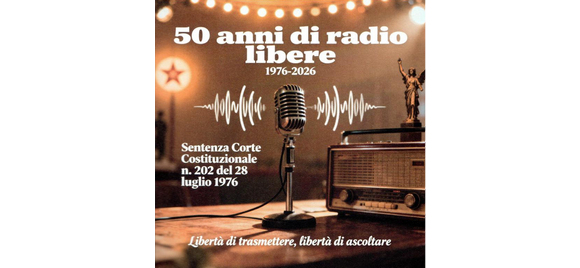 Nel 2026 diverse emittenti radiofoniche e televisive dell’Emilia-Romagna festeggiano 50 anni di attività. Radio e tv nate nell’anno cardine della liberalizzazione delle frequenze locali stabilita dalla Corte Costituzionale (sentenza n. 202 del 28 luglio 1976)