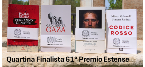 Premio Estense 2025: finalisti Gabanelli e Ravizza, Lerner, Mian, Rumiz. Cerimonia conclusiva a Ferrara il 27 settembre con riconoscimento “Granzotto” ad Augias
