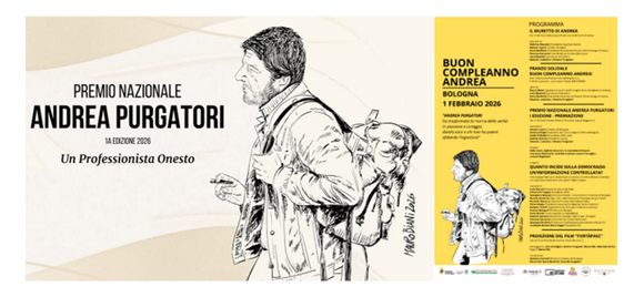Buon Compleanno Andrea – 1 febbraio 2026. A Bologna cerimonia con i vincitori del Premio Nazionale Andrea Purgatori, eventi e convegno sull’informazione